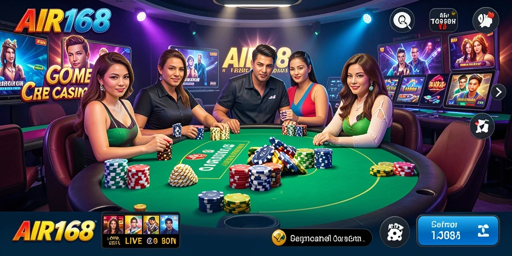 Menampilkan dealer langsung dan suasana kasino yang nyata dalam gameplay.