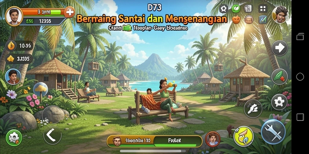 Screenshot D73 menampilkan gameplay yang mengasyikkan dan santai.