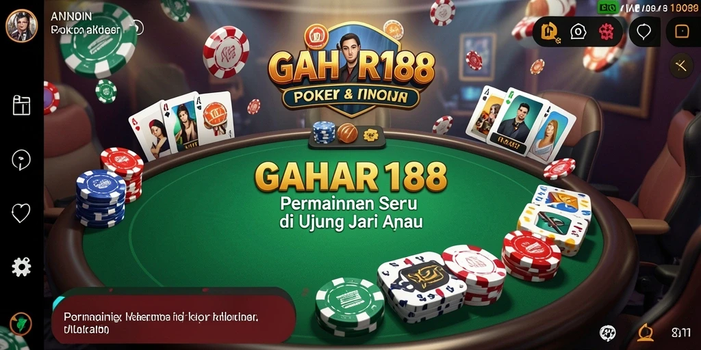 Screenshot GAHAR188 menampilkan gameplay poker yang seru dan menyenangkan.