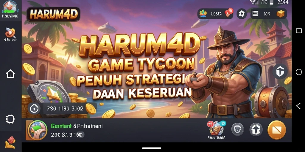 Tampilan gameplay menarik dari HARUM4D yang menunjukkan manajemen bisnis.
