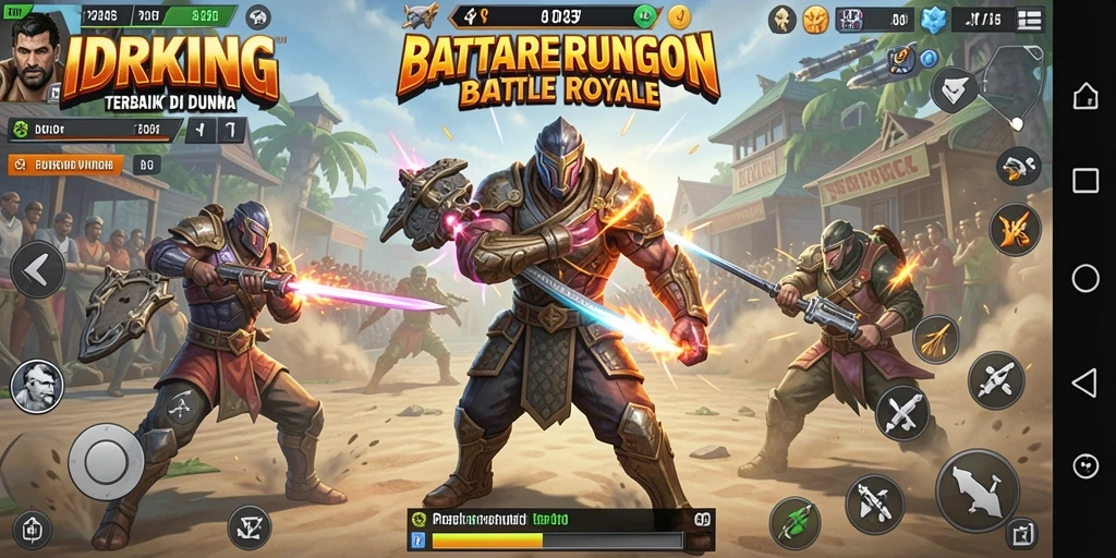 Gameplay seru dan mendebarkan dari IDRKING dalam Battle Royale.