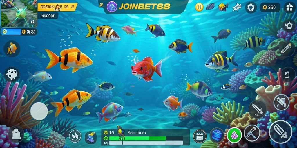 Tampilan gameplay Tembak Ikan yang seru di JOINBET88.