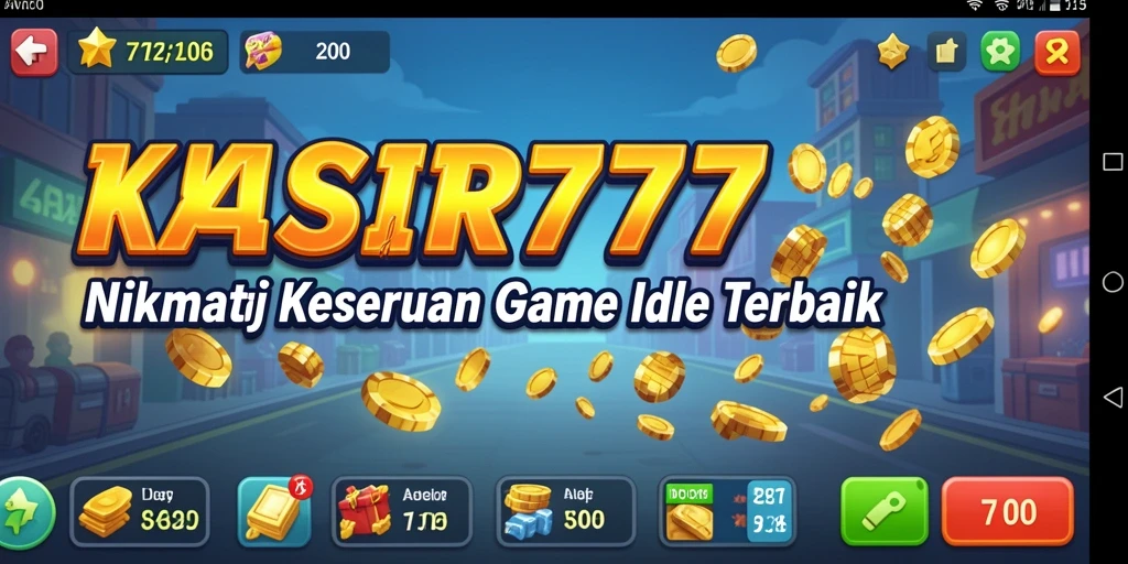 Screenshot gameplay KASIR777 menunjukkan keseruan mengelola toko idle.