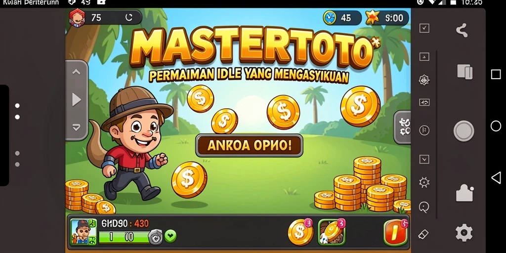 Screenshot gameplay <strong>MASTERTOTO</strong> menampilkan pengelolaan sumber daya yang menarik.
