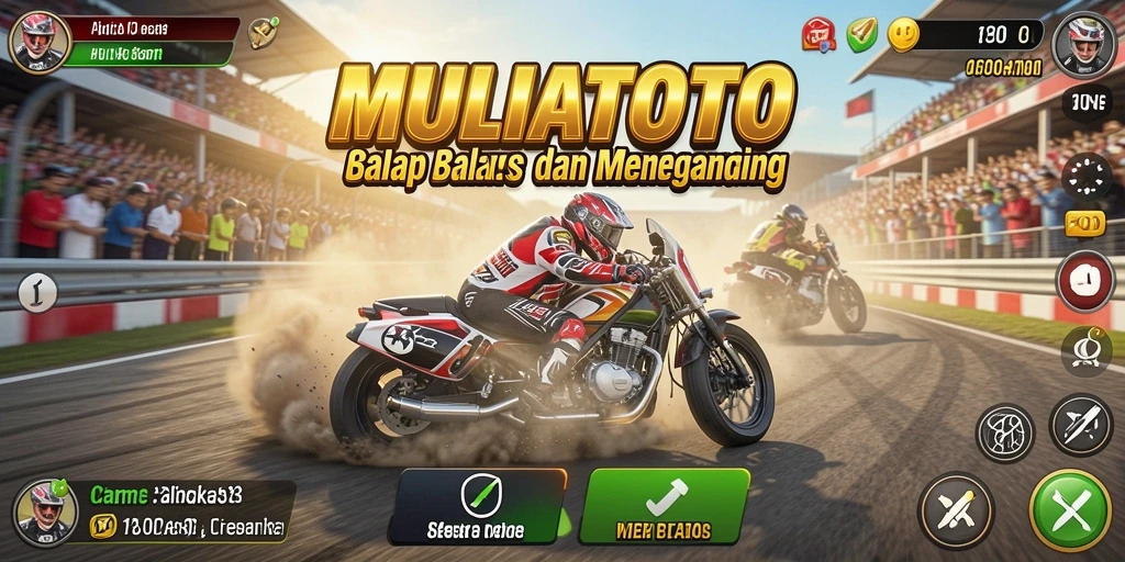 Screenshot gameplay MULIATOTO menampilkan balapan seru dan mendebarkan.
