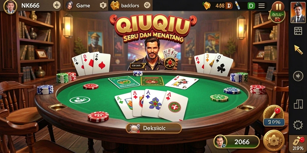Tampilan menarik dari gameplay QiuQiu di NK666.