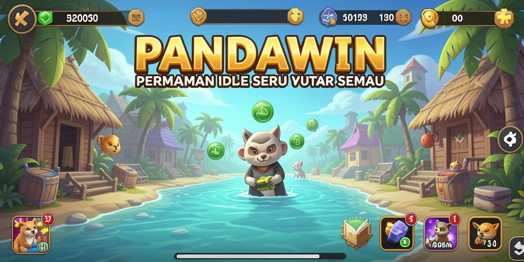 Tampilan gameplay utama PANDAWIN yang menarik dan santai.