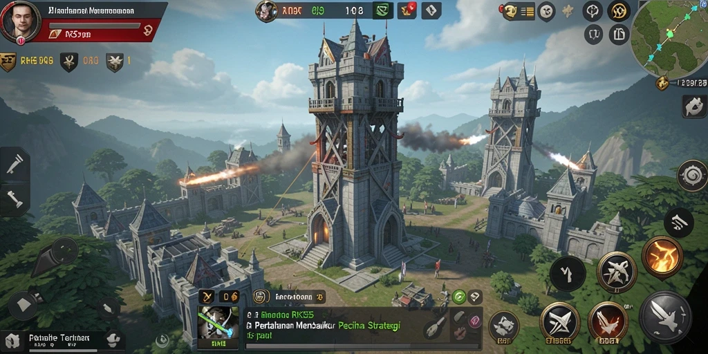 Screenshot RK55 menampilkan aksi mendebarkan dalam game Tower Defense.