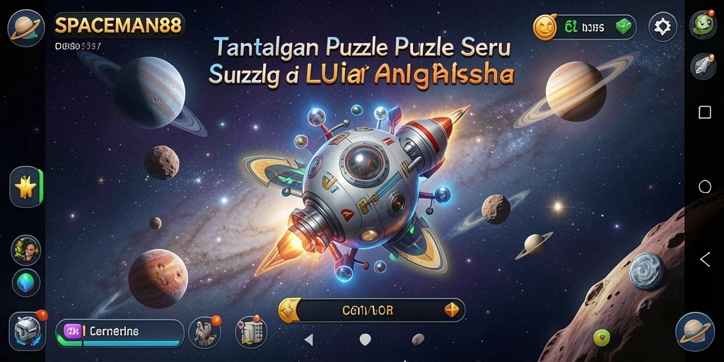 Tampilan gameplay SPACEMAN88 dengan tantangan puzzle yang mendebarkan.