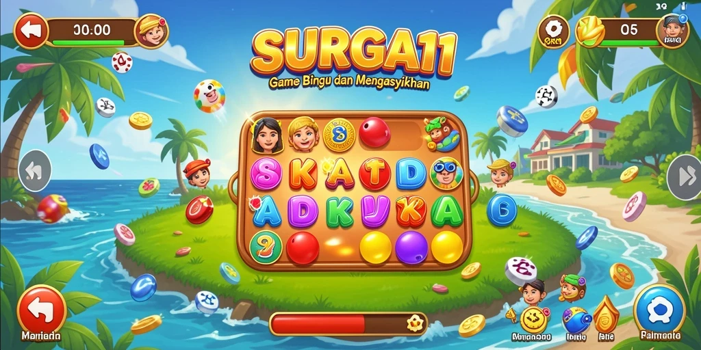Tangkapan layar utama SURGA11 menampilkan gameplay Bingo yang seru dan menantang.