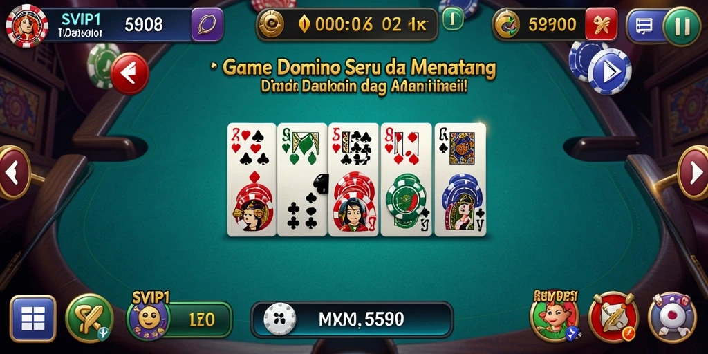 Tampilan gameplay domino yang seru dan interaktif di SVIP1.