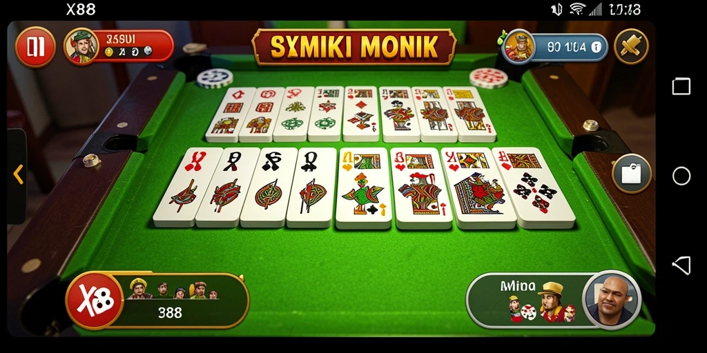 Tampilan gameplay seru di X88 dengan suasana domino yang menarik.